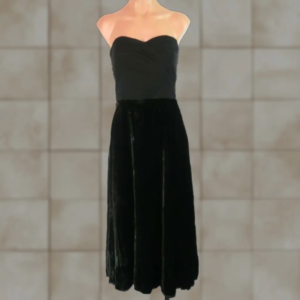 Lauren Ralph Lauren Black Strapless Velvet Dress